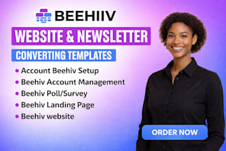 setup beehiiv newsletter design beehive landing page template beehive website