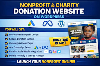 build a professional nonprofit, charity donation leads website on wordpress