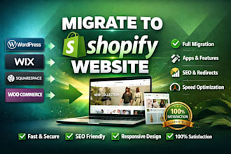 migrate move wordpress wix squarespace woocommerce to shopify website migration