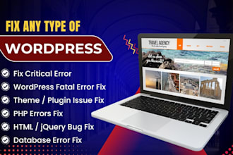 fix wordpress bugs, critical errors, database error, php error