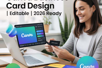 design canva business card, design custom brand kit, logo, canva stationery