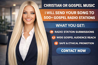 send your christian song to 500 gospel radio stations