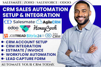 setup zoho crm salesmate agile crm honeybook salesforce bitrix24 odoo automation