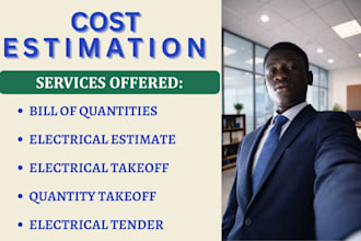 be your cost estimator, electrical tender, material takeoff, boq, plumbing, hvac