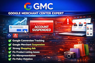 fix google merchant center suspention, misrepresentation
