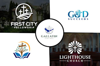 do modern church christian ministry and faith branding logo design