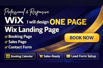 design one page wix landing page booking sales page contcat form