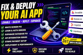 fix debug deploy lovable base44 bolt replit supabase vibe coded lovable app