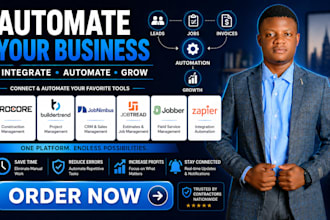 automate procore, buildertrend, jobnimbus jobtread jobber zapier integration