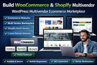 build woocommerce shopify wordpress multi vendor ecommerce marketplace website