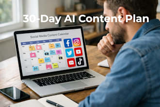 create ai social media content prompts and a 30 day plan for your business