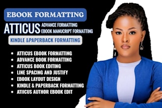 do ebook formatting, atticus book formatting, kindle and print formatting