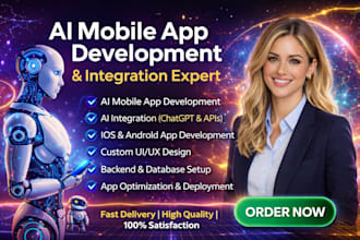 build mobile app development, ai app saas app, android app, ios app, no code app