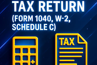 e file USA individual tax return form 1040, w2, schedule c
