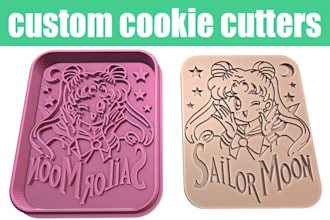 create custom cookie cutter with stamp stl or obj file for 3d printing