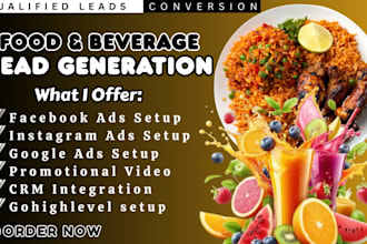 food and beverage leads food and beverage facebook ads food google ads video ads