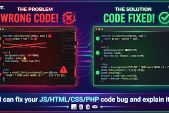 fix broken javascript code and unfinished projects