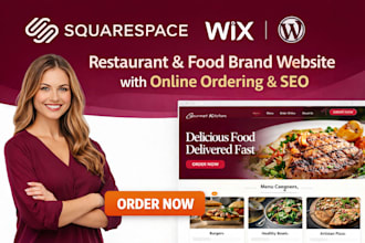squarespace restaurant menu food brand packaged food online ordering website seo