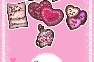 draw cute kawaii aesthetic custom stickers