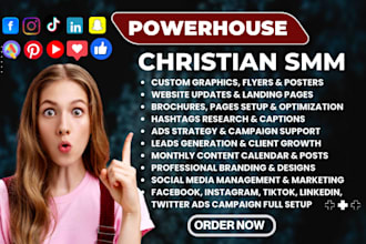 christian gospel social media manager, virtual assistant, ministry church flyer