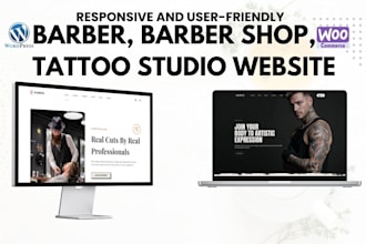 build custom barbers, barber shop, tattoo website, hair stylist website