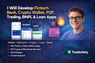 develop fintech bank app crypto wallet app p2p trading app bnpl app loan app