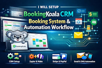 configure bookingkoala booking system, CRM and zapier