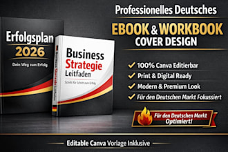 create canva ebook, workbook planner digital guide pdf design, editable template