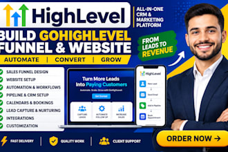 build gohighlevel funnel, setup website ghl sales funnel, gohighlevel automation