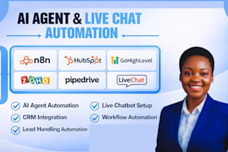 build n8n automation ai agent live chatbots hubspot gohighlevel zoho integration