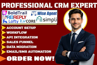 set up lofty kvcore rei reply wise agent boldtrail and resimpli CRM automation