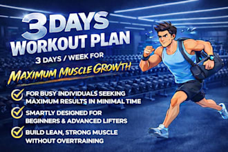 be your personal fitness trainer to send your 3 days workout plan