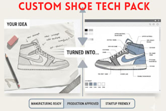 design shoe tech pack, sneakers design, loafers, leather shoe for production