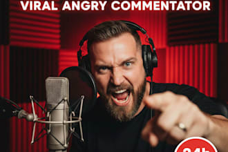 record a viral angry talk show rant or crazy commentator voice over