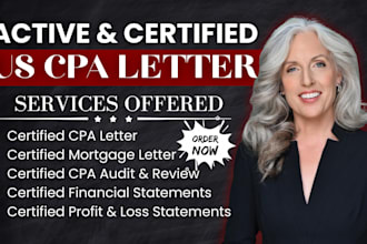 sign US CPA letter, audit review financial statement verified CPA comfort letter