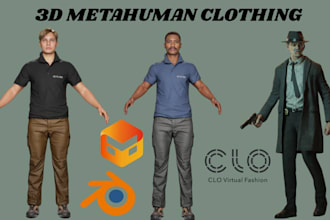 create realistic 3d metahuman clothing clo3d apparel for unreal