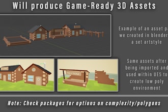 create detailed 3d models and game ready assets in blender