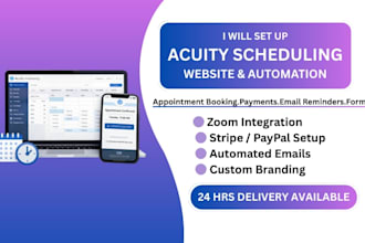 setup acuity and design custom acuity scheduling site with your brand