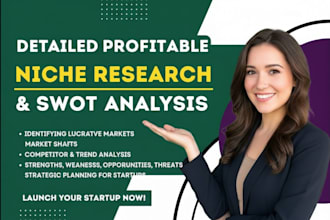 do detailed profitable niche research and swot analysis for your startup