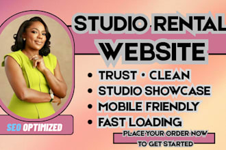 studio rental website, photography studio site, music studio website