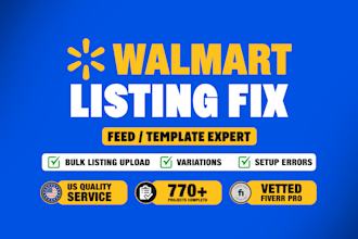 fix walmart listing errors using feed and template uploads