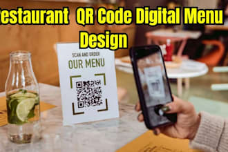 design a modern qr code digital menu for restaurant, cafe, or bar