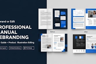 rebrand or edit illustration user guide, manual material, product manual