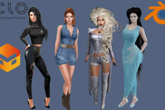 design high quality 3d clo3d secondlife clothing garments renders
