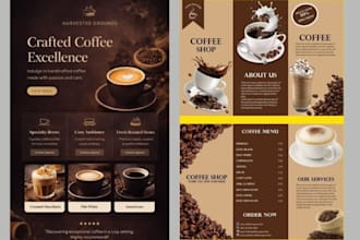 design a modern coffee shop or cafe menu design