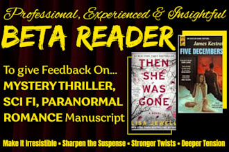 beta read mystery thriller, sci fi, paranormal romance early draft