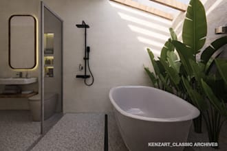 design a modern luxury spa bathroom interior and 3d model