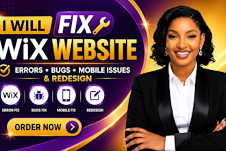 fix wix website errors, bugs, mobile issues and redesign