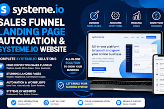german systeme io sales funnel, landing page, automation and systeme io website