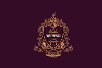 design vintage coat of arms heraldic family crest logo